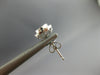 ESTATE .52CT DIAMOND 14KT WHITE GOLD 3D CLASSIC ROUND CLUSTER HALO STUD EARRINGS