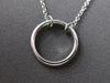 ESTATE .10CT DIAMOND 18KT WHITE GOLD 3D CLASSIC CIRCLE OF LIFE LOVE NECKLACE
