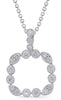 .42CT DIAMOND 14K WHITE GOLD ROUND & MARQUISE SHAPE FILIGREE OPEN SQUARE PENDANT