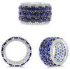 EXTRA LARGE 20.44CT DIAMOND & AAA SAPPHIRE 18KT WHITE GOLD 3D ROUND & OVAL RING