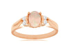 .60CT DIAMOND & AAA OPAL 14KT ROSE GOLD 3D OVAL & ROUND FRIENDSHIP PROMISE RING