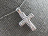 .50CT DIAMOND 14KT WHITE GOLD 3D PRINCESS CHANNEL INVISIBLE CROSS PENDANT #27696
