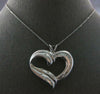 ESTATE EXTRA LARGE 1.26CT DIAMOND 14KT WHITE GOLD 3D OPEN HEART FLOATING PENDANT