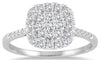 .30CT DIAMOND 14KT WHITE GOLD 3D CLASSIC CLUSTER SQUARE FILIGREE HALO FUN RING
