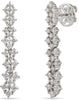 LARGE 1.35CT DIAMOND 18K WHITE GOLD CLASSIC MULTI SQUARE FLORAL HANGING EARRINGS