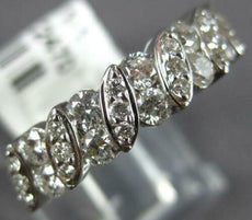 .95CT DIAMOND 18KT WHITE GOLD ROUND MULTI LEAF DIAGONAL WEDDING ANNIVERSARY RING