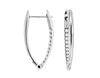 .20CT DIAMOND 14K WHITE GOLD ROUND OVAL v SHAPE INSIDE OUT HOOP HANGING EARRINGS