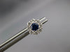 ESTATE 1.03CT DIAMOND & AAA SAPPHIRE 14K WHITE GOLD CLASSIC FLOWER STUD EARRINGS