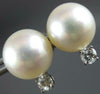 LARGE .50CT DIAMOND & AAA SOUTH SEA PEARL 14KT WHITE GOLD STUD EARRINGS #27331