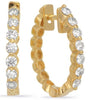 .63CT DIAMOND 14KT YELLOW GOLD 7 STONE SHARED PRONG HUGGIE HOOP HANGING EARRINGS