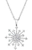 .59CT DIAMOND 14KT WHITE GOLD CLASSIC FILIGREE SNOWFLAKE LOVE FLOATING PENDANT