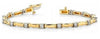 ESTATE 1.0CT DIAMOND 14KT TWO TONE GOLD 3D ROUND BY THE YARD BAR TENNIS BRACELET