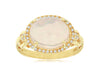 3.18CT DIAMOND & AAA OPAL 14KT YELLOW GOLD OVAL & ROUND HALO LOVE KNOT FUN RING