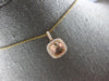 1.58CT DIAMOND & AAA MORGANITE 14KT ROSE GOLD HALO FILIGREE FUN FLOATING PENDANT