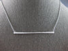 ESTATE .37CT DIAMOND 18K WHITE GOLD 3D CLASSIC ROUND ELONGATED BAR LOVE NECKLACE