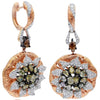 EXTRA LARGE 3.41CT MULTI COLOR DIAMOND 18KT WHITE & ROSE GOLD CIRCULAR EARRINGS