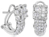 2.65CT DIAMOND 14KT WHITE GOLD 3D ROUND SQUARE UMBRELLA CLIP ON HANGING EARRINGS