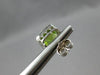3.41CT DIAMOND & AAA PERIDOT 14KT WHITE GOLD CUSHION & ROUND HALO STUD EARRINGS