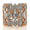LARGE 2.25CT DIAMOND 18KT ROSE GOLD 3D ROUND & BAGUETTE FLOWER ANNIVERSARY RING