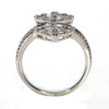 LARGE 1.25CT DIAMOND 18KT WHITE GOLD 3D ROUND & BAGUETTE DOUBLE SQUARE LOVE RING