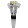 1.19CT WHITE & FANCY YELLOW DIAMOND 18KT 2 TONE GOLD 3D TRILLION ENGAGEMENT RING