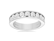 1.50CT DIAMOND 14KT WHITE GOLD 3D CHANNEL SEMI ETERNITY WEDDING ANNIVERSARY RING