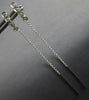 ESTATE .20CT DIAMOND 14K WHITE GOLD 3D 4 STONE BEZEL CHANDELIER HANGING EARRINGS
