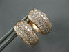 ESTATE 1.23CT DIAMOND 14KT ROSE GOLD 3D 5 ROW PAVE HUGGIE HOOP HANGING EARRINGS