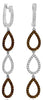.67CT WHITE & CHOCOLATE FANCY DIAMOND 14KT WHITE & BLACK GOLD TEAR DROP EARRINGS