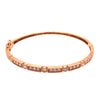 ESTATE 1.59CT DIAMOND 18KT ROSE GOLD RECTANGULAR FILIGREE CUFF BANGLE BRACELET