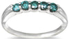 .46CT BLUE DIAMOND 14KT WHITE GOLD ROUND 5 SHARED PRONG WEDDING ANNIVERSARY RING