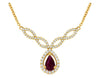.70CT DIAMOND & AAA RUBY 14KT YELLOW GOLD PEAR SHAPE & ROUND TEAR DROP NECKLACE