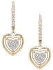.32CT DIAMOND 14K YELLOW GOLD 3D CLASSIC TRIPLE HEART LEVERBACK HANGING EARRINGS