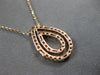 .46CT DIAMOND 14K ROSE GOLD 3D ROUND & BAGUETTE DOUBLE OPEN TEAR DROP NECKLACE
