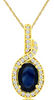 1.12CT DIAMOND & AAA SAPPHIRE 14K YELLOW GOLD OVAL & ROUND HALO INFINITY PENDANT