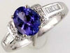 ESTATE 1.63CT DIAMOND & AAA TANZANITE 14KT WHITE GOLD 3D OVAL ENGAGEMENT RING