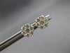 ESTATE .59CT DIAMOND 14KT WHITE GOLD 3D CLASSIC FLOWER STUD EARRINGS