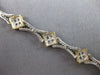 ESTATE LONG .85CT DIAMOND 14KT 2 TONE GOLD ROUND SQUARE XO LOVE TENNIS BRACELET