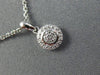 ESTATE SMALL .08CT DIAMOND 14KT WHITE GOLD 3D FILIGREE ROUND FLOATING PENDANT
