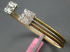 WIDE 2.94CT DIAMOND 18KT TRI COLOR GOLD ROUND & BAGUETTE CLUSTER BANGLE BRACELET