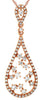 ESTATE .55CT DIAMOND 14KT ROSE GOLD MULTI FLOWER OPEN TEAR DROP FLOATING PENDANT