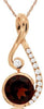 1.08CT DIAMOND & AAA GARNET 14KT ROSE GOLD ROUND SEMI BEZEL FUN FLOATING PENDANT