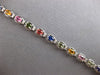 6.76CT DIAMOND & MULTI COLOR SAPPHIRE 14KT WHITE GOLD 3D CLASSIC TENNIS BRACELET