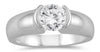 .75CT DIAMOND 14KT WHITE GOLD CLASSIC ROUND SOLITAIRE SEMI BEZEL ENGAGEMENT RING