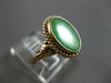 ANTIQUE AAA JADE 14K ROSE GOLD CLASSIC BEZEL OVAL FILIGREE FUN LUCKY RING #27505