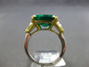 LARGE 7.81CT YELLOW DIAMOND AAA COLOMBIAN EMERALD 18KT YELLOW GOLD PLATINUM RING