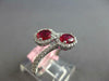 WIDE 1.07CT DIAMOND & AAA RUBY 14K WHITE GOLD OVAL & ROUND CRISS CROSS LOVE RING