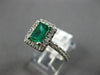 1.08CT DIAMOND & AAA EMERALD 14KT WHITE GOLD CLASSIC SQUARE HALO ENGAGEMENT RING