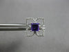 .75CT DIAMOND & AAA AMETHYST 14KT WHITE GOLD PRINCESS CUT & ROUND STUD EARRINGS