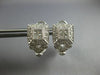 LARGE .90CT DIAMOND 14K WHITE GOLD 3D ROUND & PRINCESS SQUARE HANGING EARRINGS
